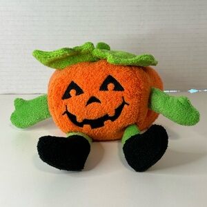 Retired 2008 Animal Adventure Plush Stuffed Pumpkin Halloween Orange 6”